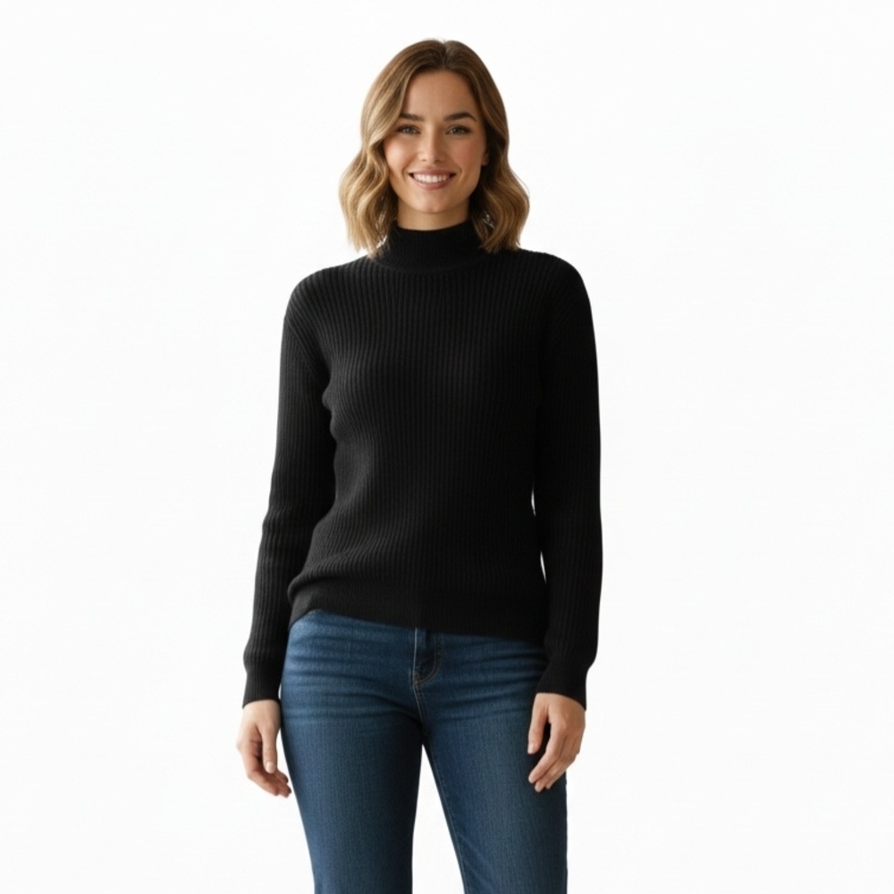 Vintage Brooks Brothers Merino Wool Ribbed Turtleneck – Made in Italy – Size L